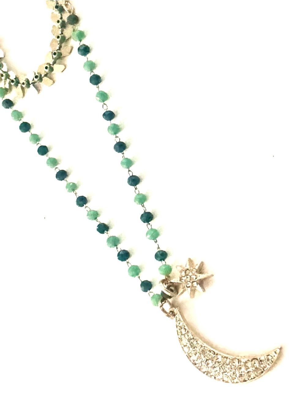 Lonna & Lilly Long Layered Necklace w/ Crescent Moon, Star & Teal Beads - Picture 3 of 7